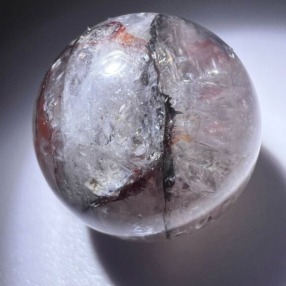 Fire Quartz Crystal Marble Sphere (3) - Picture 4 of 13
